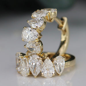 Lab grown 2.62ctw E-F/VVS diamond Huggies in 14k yellow gold