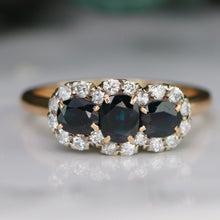 Load image into Gallery viewer, Estate sapphire and diamond ring in 14k yellow and white gold