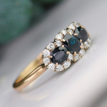 Load image into Gallery viewer, Estate sapphire and diamond ring in 14k yellow and white gold