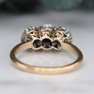 Estate sapphire and diamond ring in 14k yellow and white gold