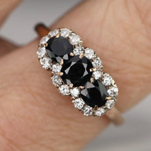 Load image into Gallery viewer, Estate sapphire and diamond ring in 14k yellow and white gold