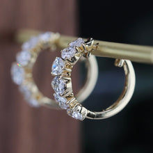 Load image into Gallery viewer, Lab grown 2.62ctw E-F/VVS diamond Huggies in 14k yellow gold
