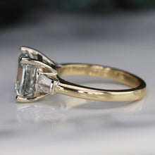 Load image into Gallery viewer, The Kadia - 4.34ct F/VS1 Asscher cut lab grown diamond ring in 14k gold