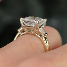 Load image into Gallery viewer, The Kadia - 4.34ct F/VS1 Asscher cut lab grown diamond ring in 14k gold