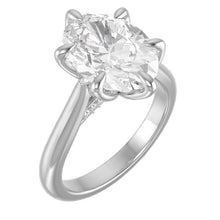 Load image into Gallery viewer, 50% DEPOSIT FOR C: Custom order in 14k white gold with 3.07ct oval lab grown diamond
