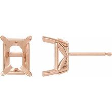 Load image into Gallery viewer, CUSTOM Lab grown 2.35ctw G/VVS1/VS1 emerald cut Diamond studs in 14k rose gold