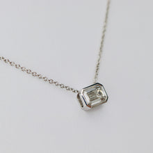 Load image into Gallery viewer, 50% OFF!  1ct Emerald cut lab grown diamond necklace in 14k white gold