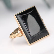 Load image into Gallery viewer, Vintage Estate rectangular Onyx ring in yellow gold