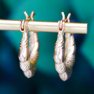 Estate vintage Yellow gold creole earrings