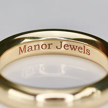 Load image into Gallery viewer, Heavy comfort fit 4mm band in your choice of 14k gold