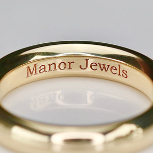 Heavy comfort fit 4mm band in your choice of 14k gold