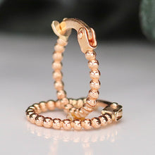Load image into Gallery viewer, Beaded Huggies in 14k rose gold