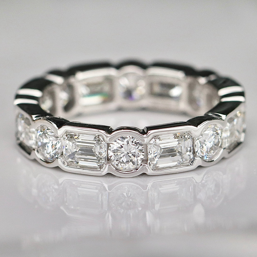 Lab grown 4ctw diamond eternity band ring in 14k white gold