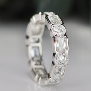 Lab grown 4ctw diamond eternity band ring in 14k white gold
