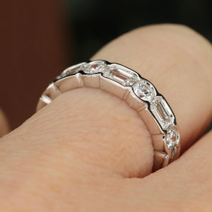 Lab grown 4ctw diamond eternity band ring in 14k white gold