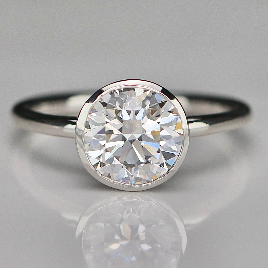 2.10ct E/VVS2 Ideal cut lab grown diamond ring in 14k white gold