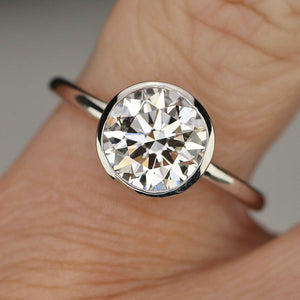 2.10ct E/VVS2 Ideal cut lab grown diamond ring in 14k white gold