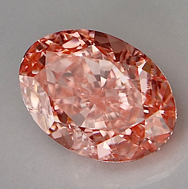 1.48ct oval shaped loose lab grown diamond Fancy Pink/VS1