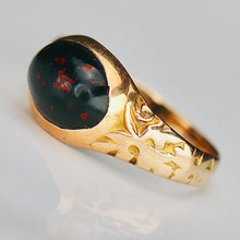 Load image into Gallery viewer, Estate Victorian Antique bloodstone pinky ring in yellow gold