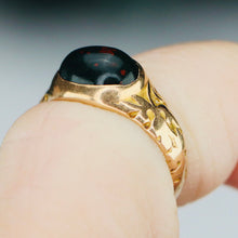 Load image into Gallery viewer, Estate Victorian Antique bloodstone pinky ring in yellow gold