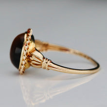 Load image into Gallery viewer, Estate vintage tigers eye ring in yellow gold