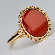 Load image into Gallery viewer, Estate vintage Carnelian ring in yellow gold