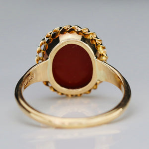 Estate vintage Carnelian ring in yellow gold