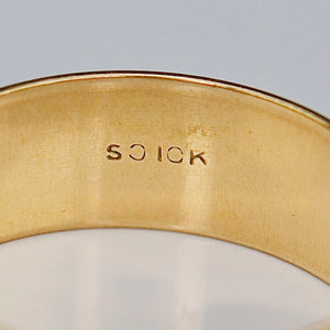 Estate vintage wide band in yellow gold