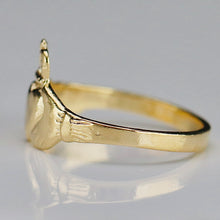 Load image into Gallery viewer, Estate Classic claddagh pinky ring from Ireland in yellow gold