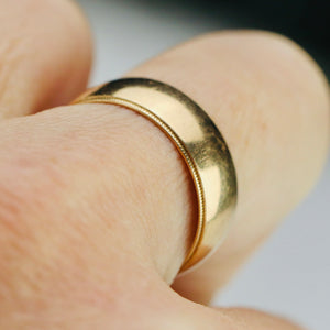 Estate vintage wide band in yellow gold