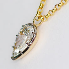 Load image into Gallery viewer, 4.35ct pear cut lab grown diamond F/VS1 necklace in 14k