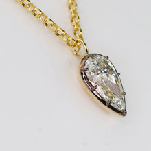Load image into Gallery viewer, 4.35ct pear cut lab grown diamond F/VS1 necklace in 14k