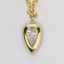 Load image into Gallery viewer, 4.35ct pear cut lab grown diamond F/VS1 necklace in 14k