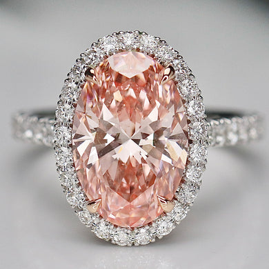 4.70ct oval cut lab grown diamond ring FVP/VS1 in 14k white gold