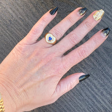 Load image into Gallery viewer, Estate Sapphire and diamond ring in 18k yellow gold