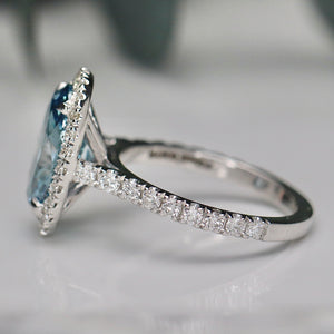 The Elena - 4.05ct oval shape lab grown diamond ring FVB/VVS2 in 14k white gold