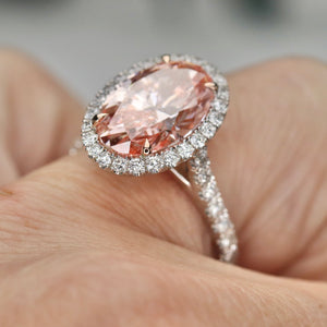 The Elena - 4.70ct oval cut lab grown diamond ring FVP/VS1 in 14k white gold