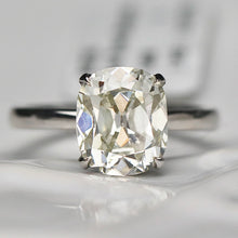 Load image into Gallery viewer, 3.12ct antique cushion cut lab grown diamond ring in 14k white gold