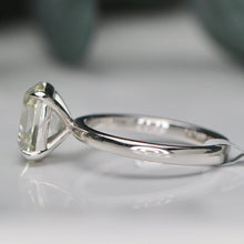 Load image into Gallery viewer, 3.12ct antique cushion cut lab grown diamond ring in 14k white gold