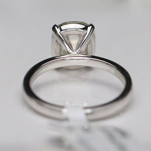 3.12ct antique cushion cut lab grown diamond ring in 14k white gold