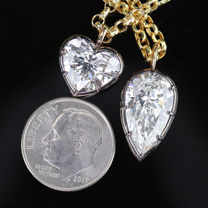 4.01ct heart shaped lab grown diamond E/VS2 necklace in 14k