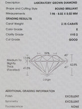 Load image into Gallery viewer, 2.15ct old european cut loose lab grown diamond E/VVS2 with IGI report