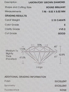2.15ct old european cut loose lab grown diamond E/VVS2 with IGI report