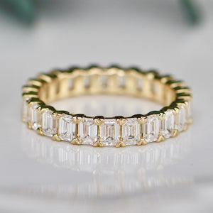Lab grown 3ctw diamond eternity band ring in 14k yellow gold