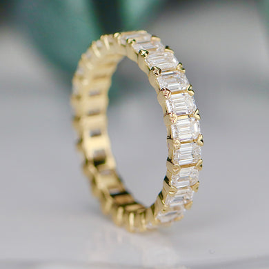 Lab grown 3ctw diamond eternity band ring in 14k yellow gold