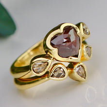 Load image into Gallery viewer, Estate chocolate and champagne diamond wedding set by Fran Barker