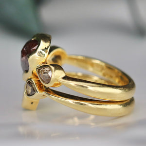 Estate chocolate and champagne diamond wedding set by Fran Barker