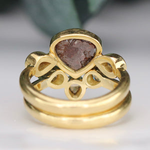 Estate chocolate and champagne diamond wedding set by Fran Barker