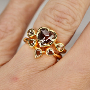 Estate chocolate and champagne diamond wedding set by Fran Barker
