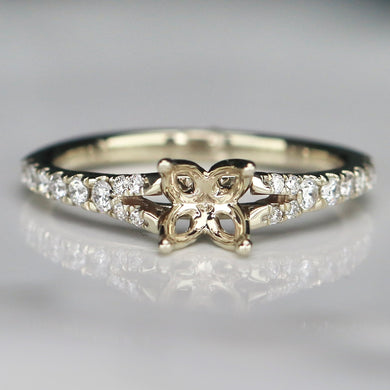RETIREMENT SALE: Lab Grown diamond semi mount in 18k white gold